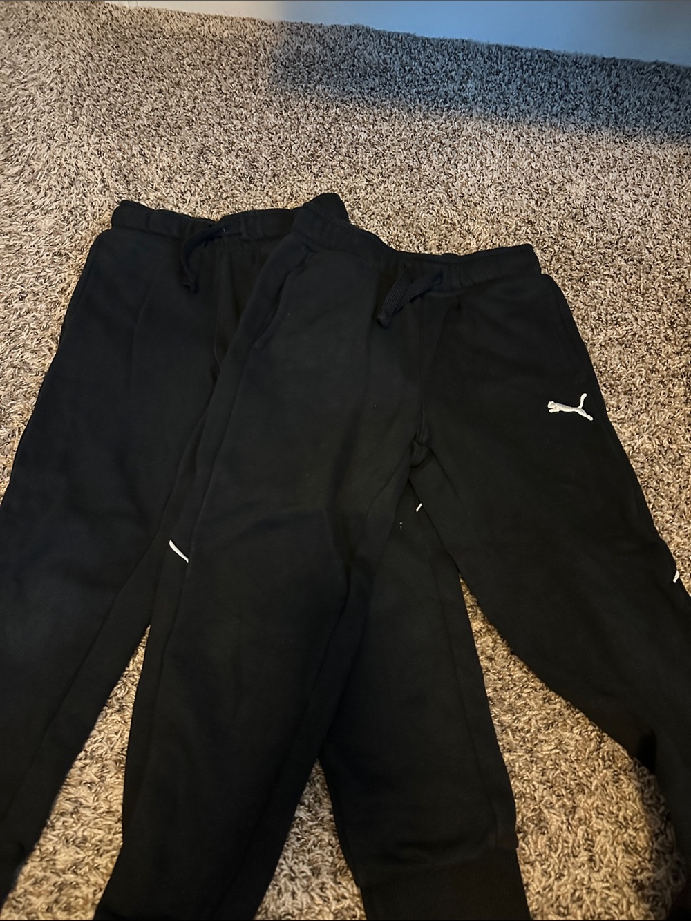 Puma Black Kids' Jogger Sweatpants with White Logo